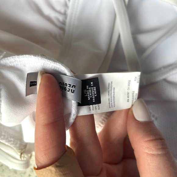 Design Lab White One Piece Bathing Suit | Women's Bathing Suit Size large - Picture 9 of 9